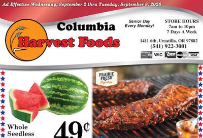 Harvest Foods (Boardman Area, OR) Weekly Ad September 2 - 8, 2026