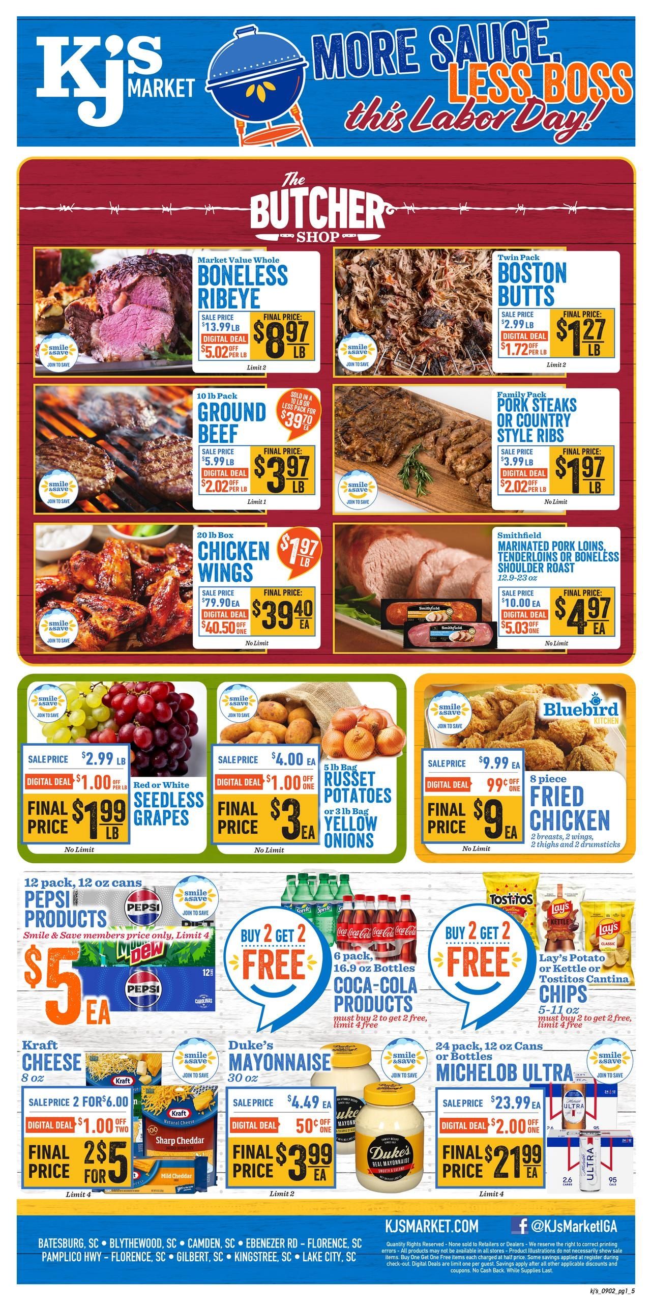 Kj’s Market (State Park Area, SC) Weekly Ad September 2 - 8, 2026