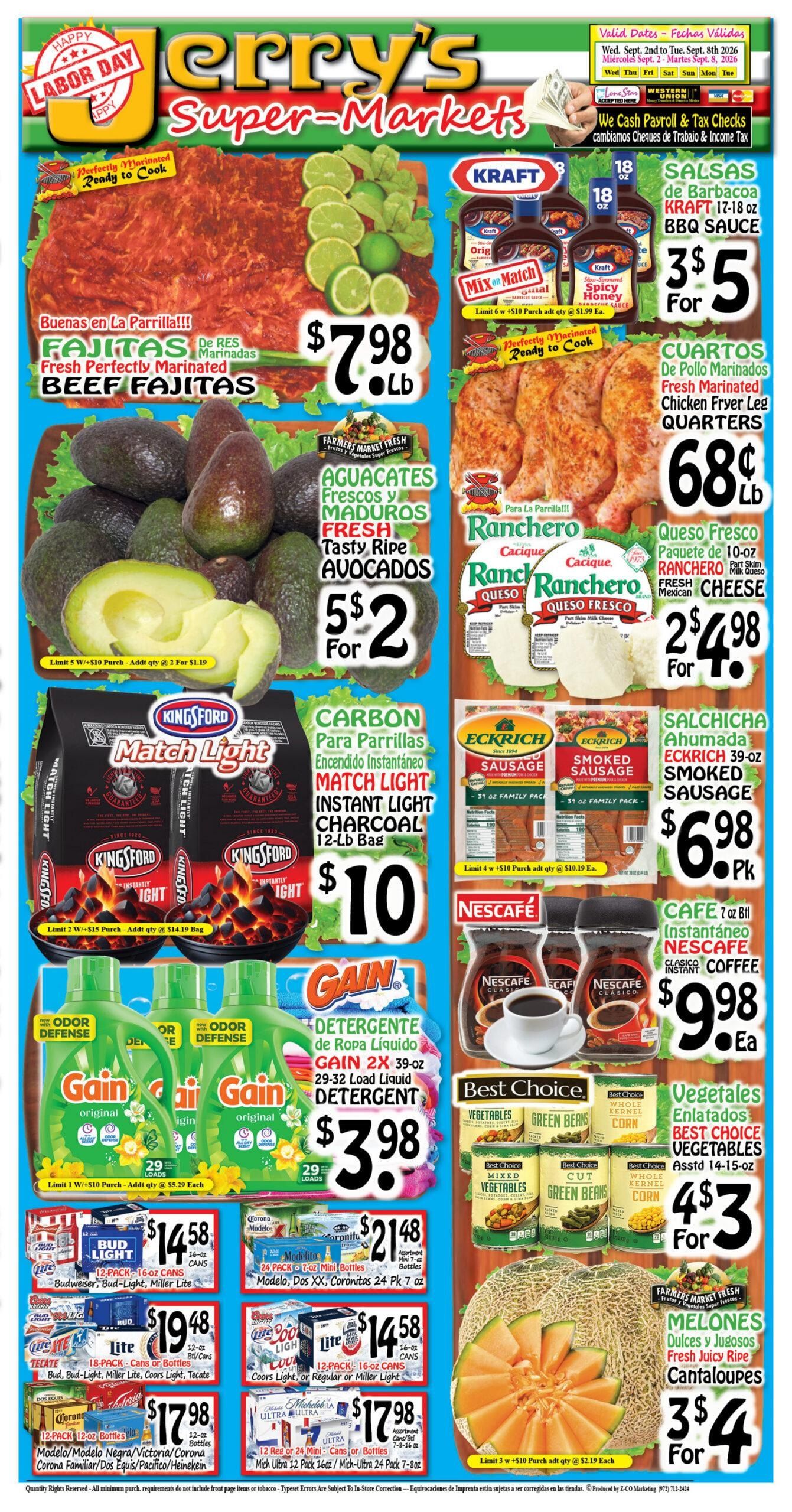 Jerry's Supermarkets Weekly Ad September 2 - 8, 2026
