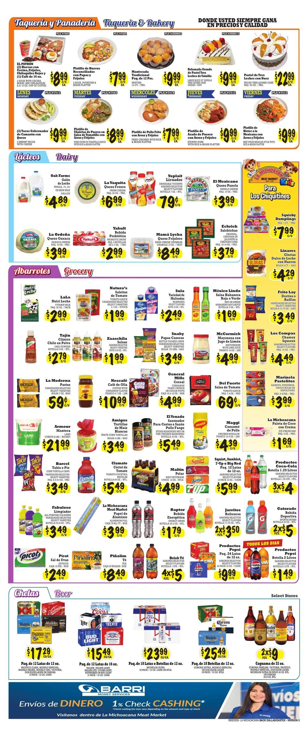 La Michoacana Meat Market (Allen Area, TX) Weekly Ad September 2 - 15, 2026