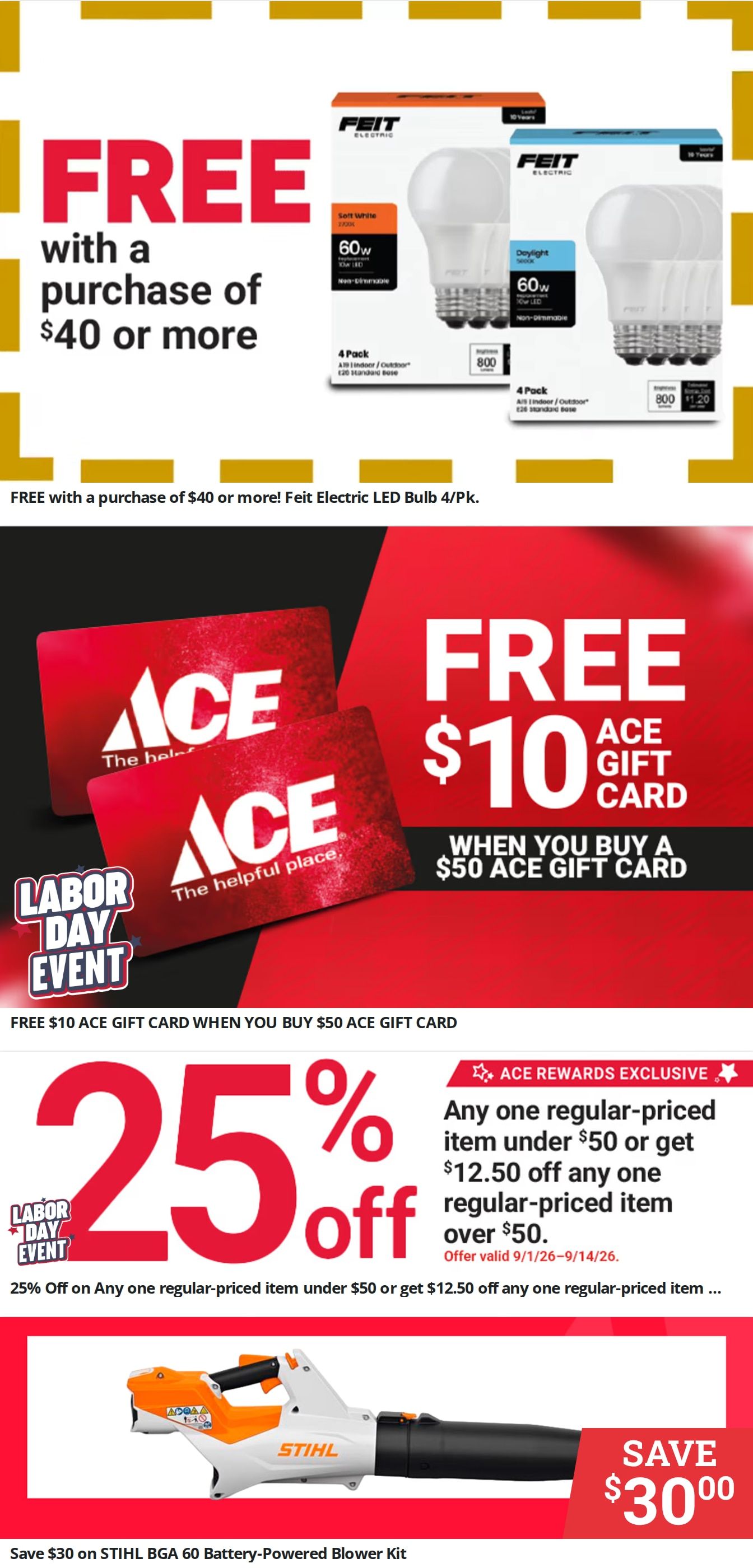 Kabelin Ace (Granger, IN) Weekly Ad September 1 - 14, 2026