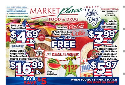 Marketplace Foods Weekly Ad September 2 - 8, 2026