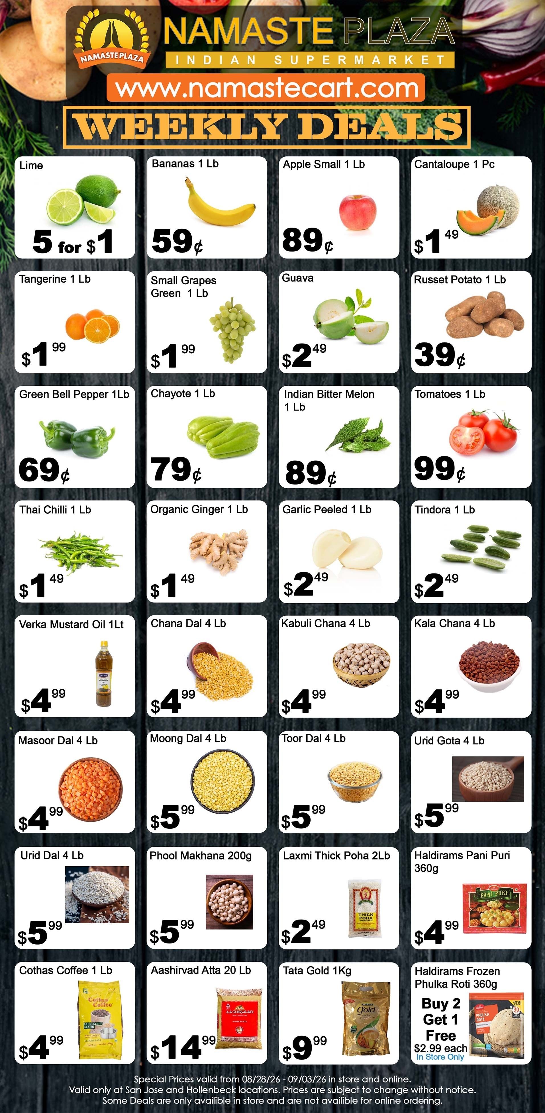 Namaste Plaza Weekly Ad August 28 - September 3, 2026