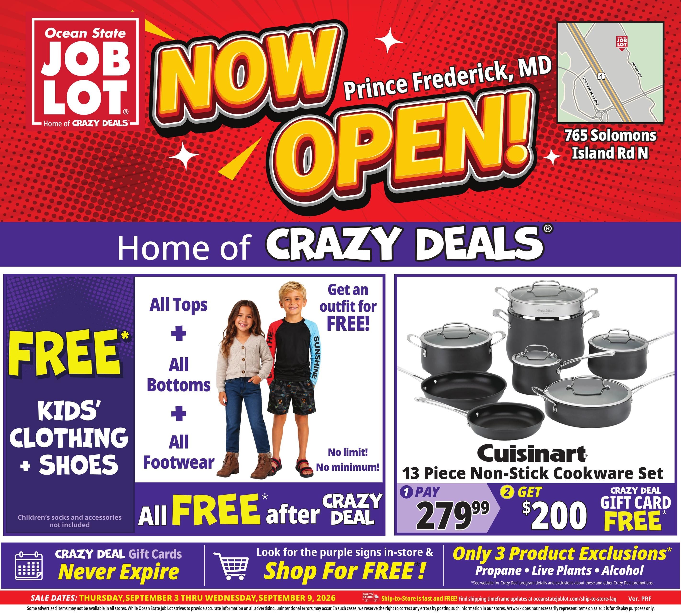 Ocean State Job Lot (Parcel Return Service Area, DC) Weekly Ad September 3 - 9, 2026