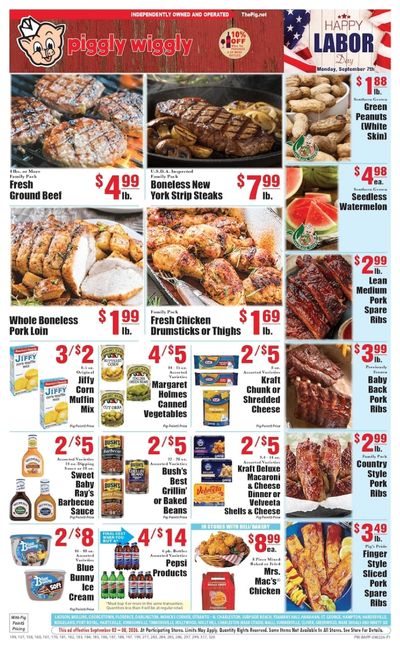 Piggly Wiggly (Charleston Area, SC) Weekly Ad September 2 - 8, 2026