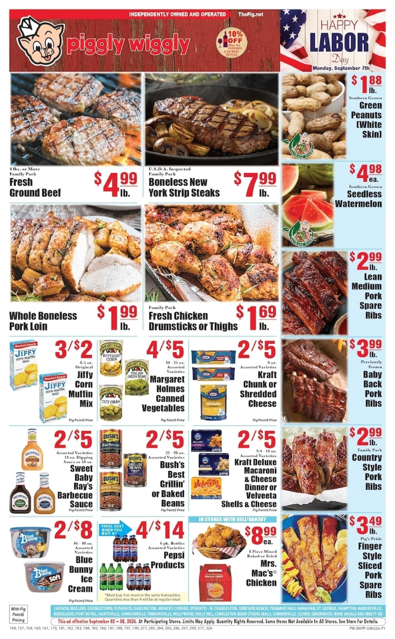 Piggly Wiggly (Charleston Area, SC) Weekly Ad September 2 - 8, 2026