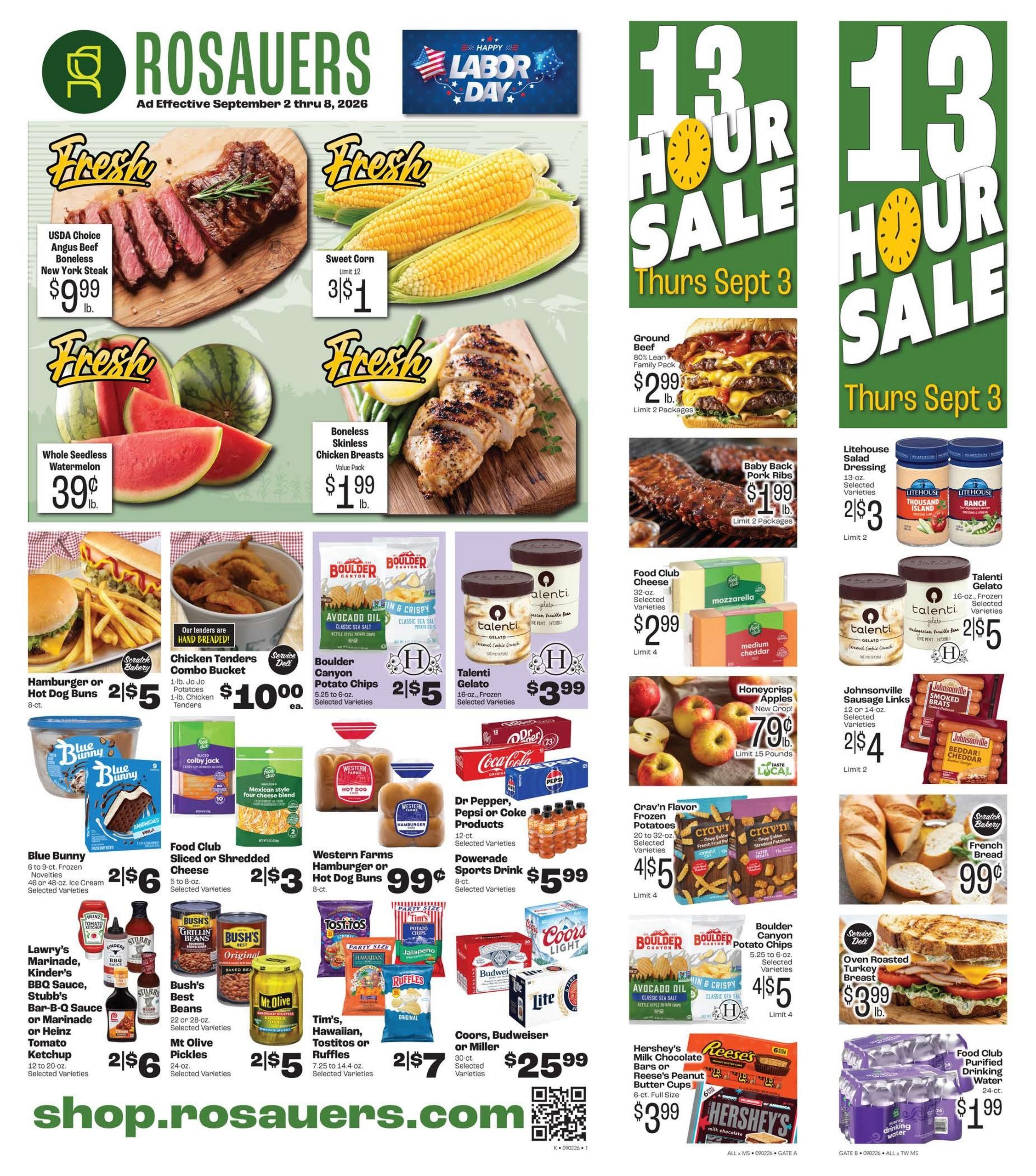 Rosauers (Hungry Horse Area, MT) Weekly Ad September 2 - 8, 2026