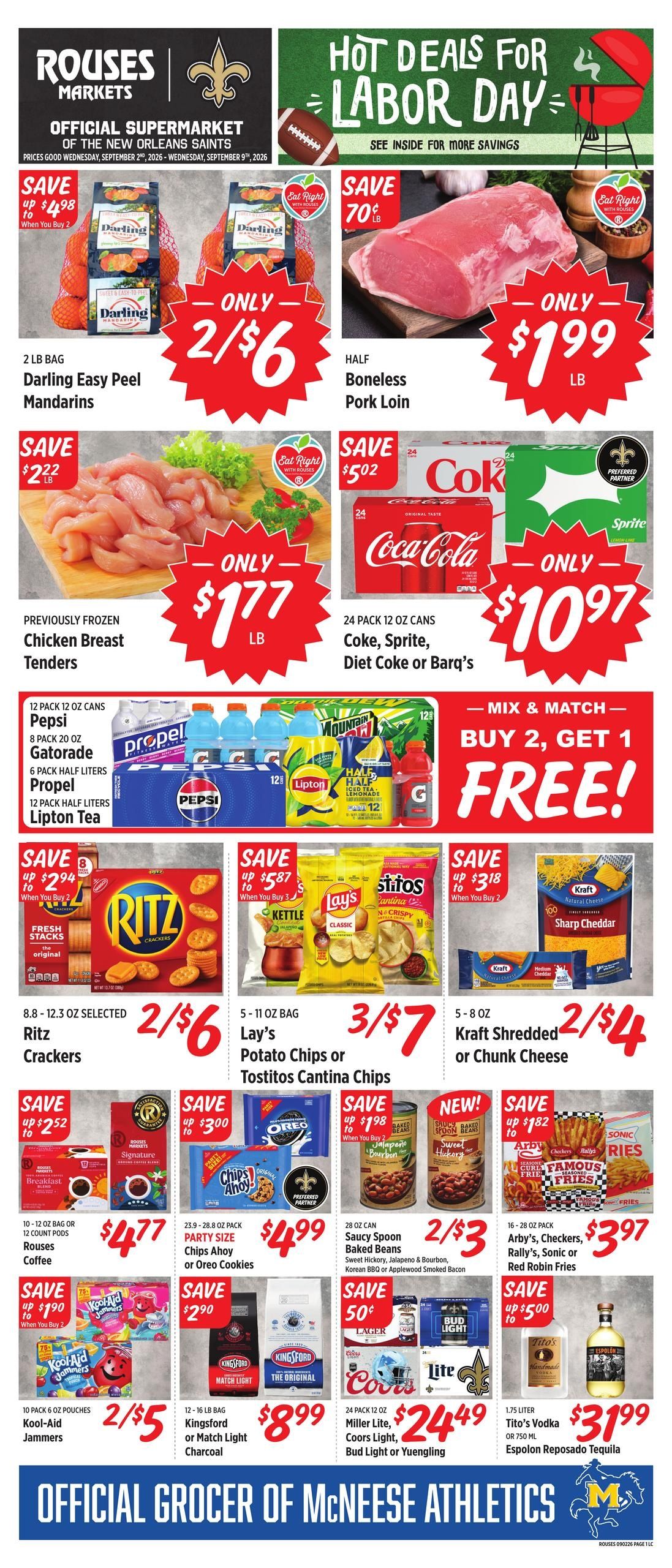 Rouses Supermarkets (Iowa Area, LA) Weekly Ad September 2 - 9, 2026