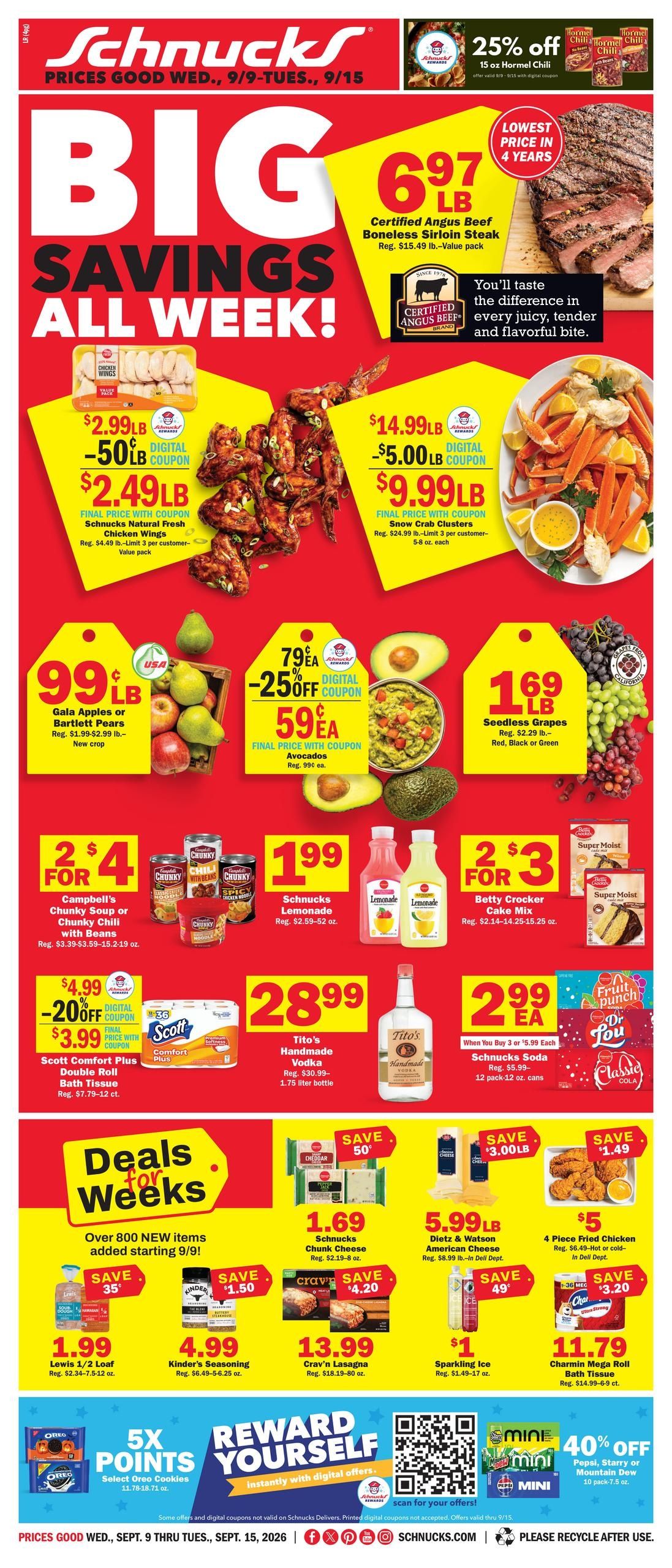 Schnucks (Capron Area, IL) Weekly Print Weekly Ad September 9 - 15, 2026