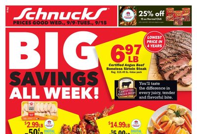Schnucks (Capron Area, IL) Weekly Print Weekly Ad September 9 - 15, 2026
