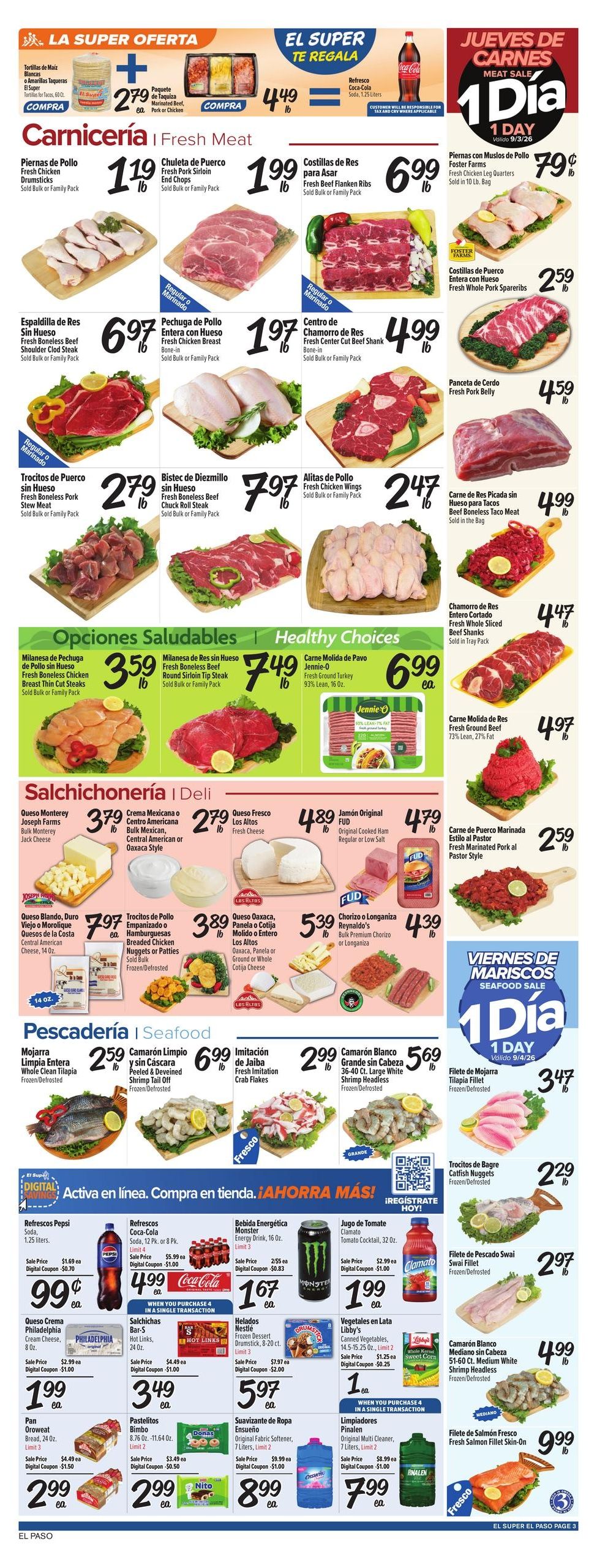 El Super (El Paso Area, TX) Weekly Ad September 2 - 8, 2026