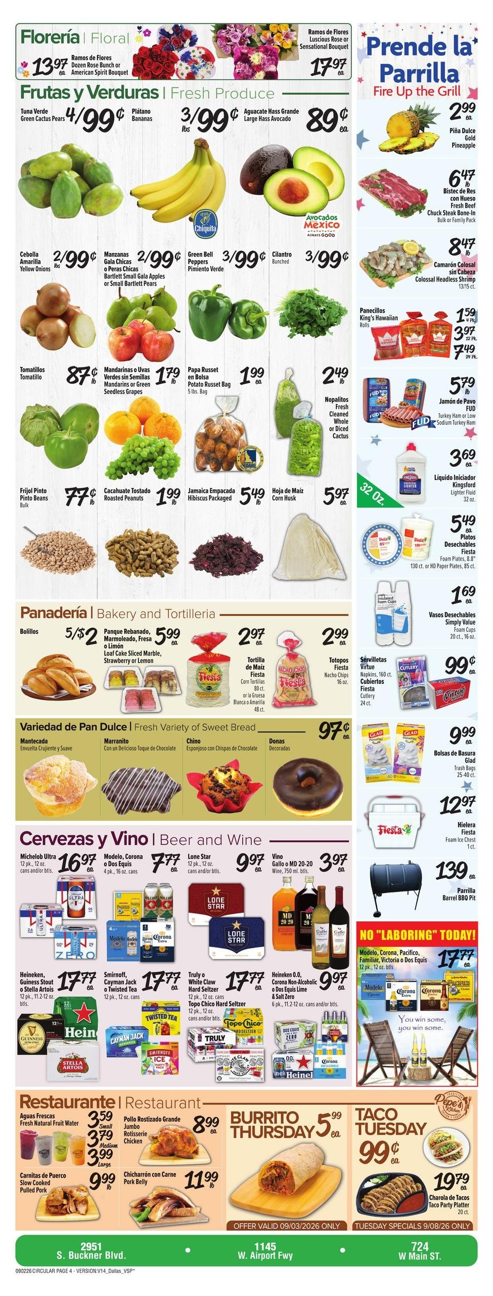 Fiesta Mart (Coppell Area, TX) Weekly Ad September 2 - 8, 2026