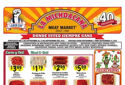 La Michoacana Meat Market (Alvin Area, TX) Weekly Ad September 2 - 15, 2026
