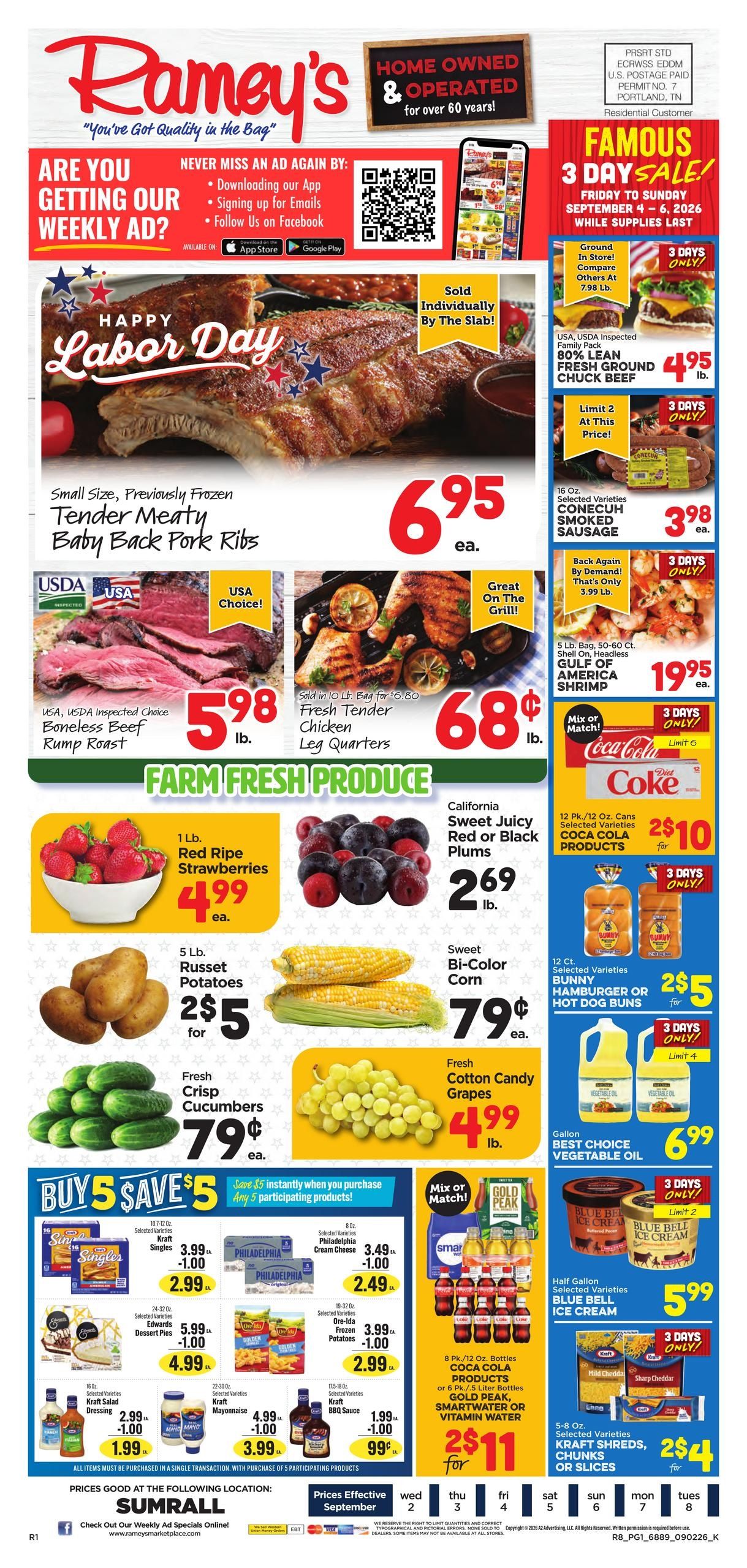 Ramey's (Hattiesburg Area, MS) Weekly Ad September 2 - 8, 2026