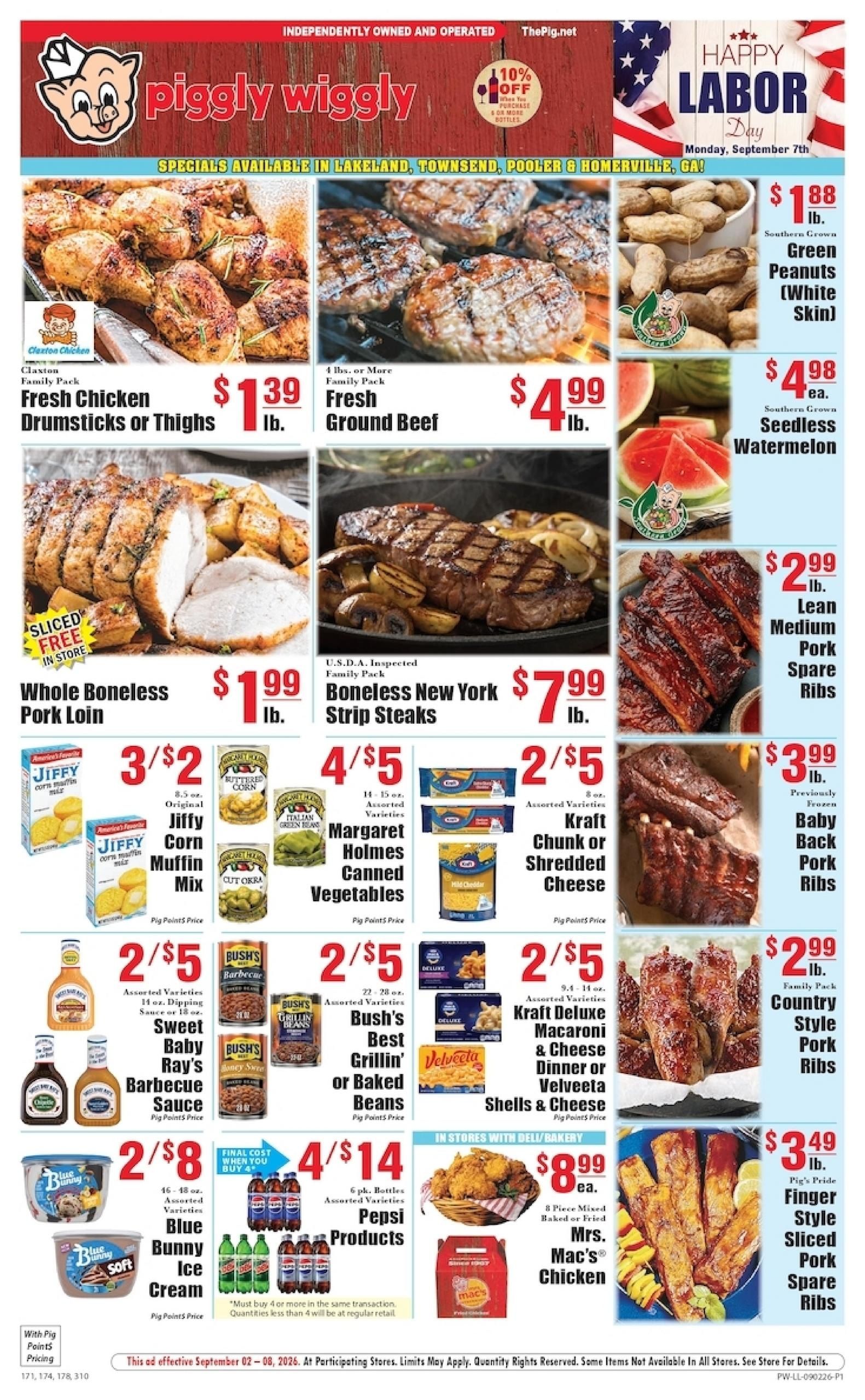 Piggly Wiggly (Alapaha Area, GA) Weekly Ad September 2 - 8, 2026