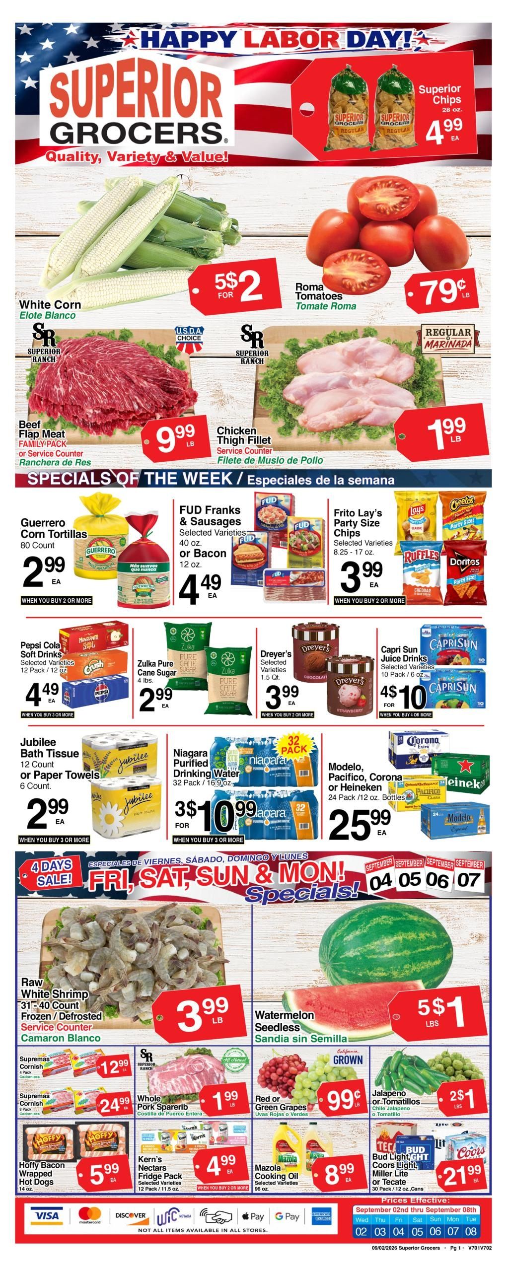 Superior Grocers (Henderson Area, NV) Weekly Specials Weekly Ad September 2 - 8, 2026