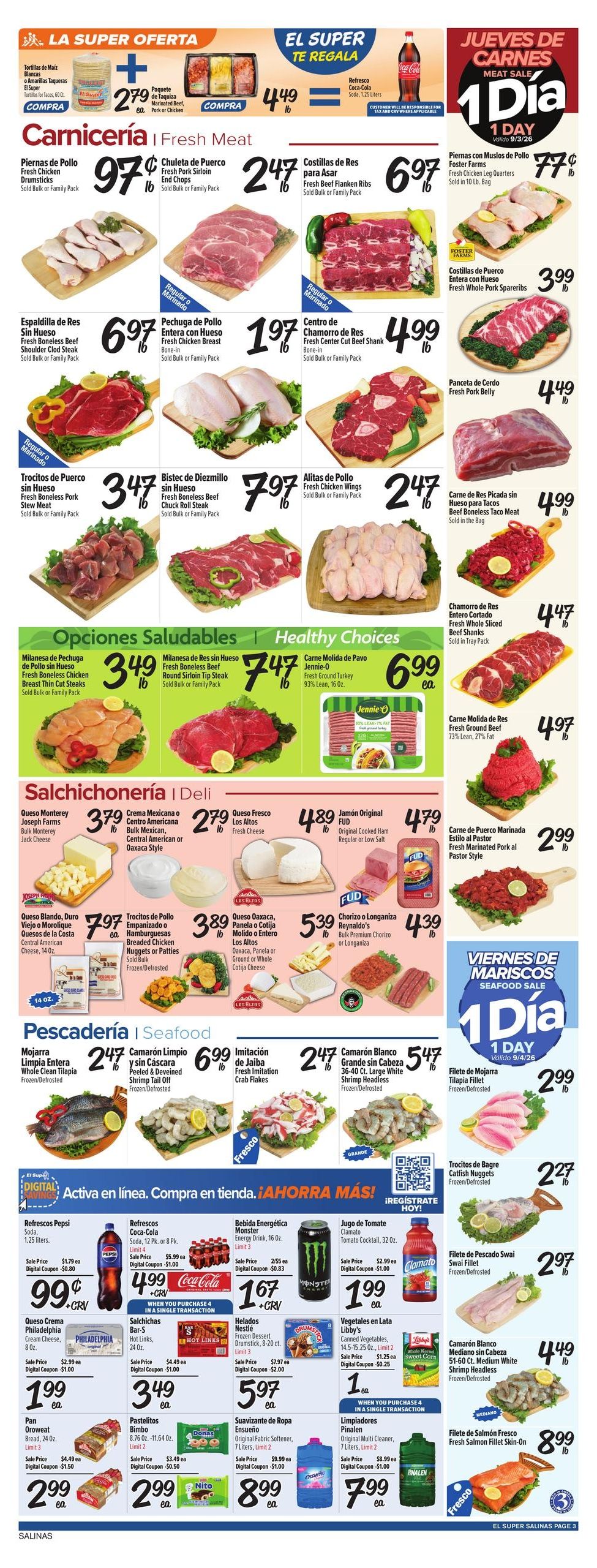 El Super (Salinas Area, CA) Weekly Ad September 2 - 8, 2026