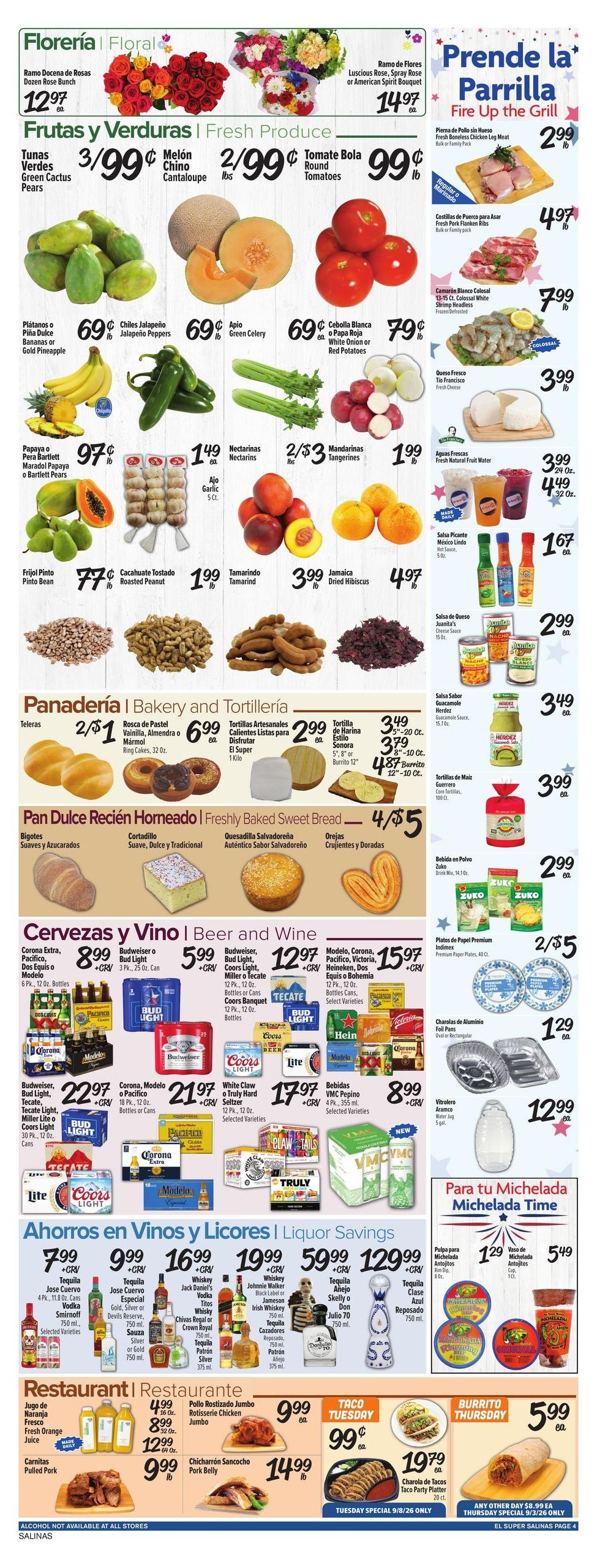 El Super (Salinas Area, CA) Weekly Ad September 2 - 8, 2026