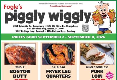 Piggly Wiggly (Swansea Area, SC) Weekly Ad September 2 - 8, 2026