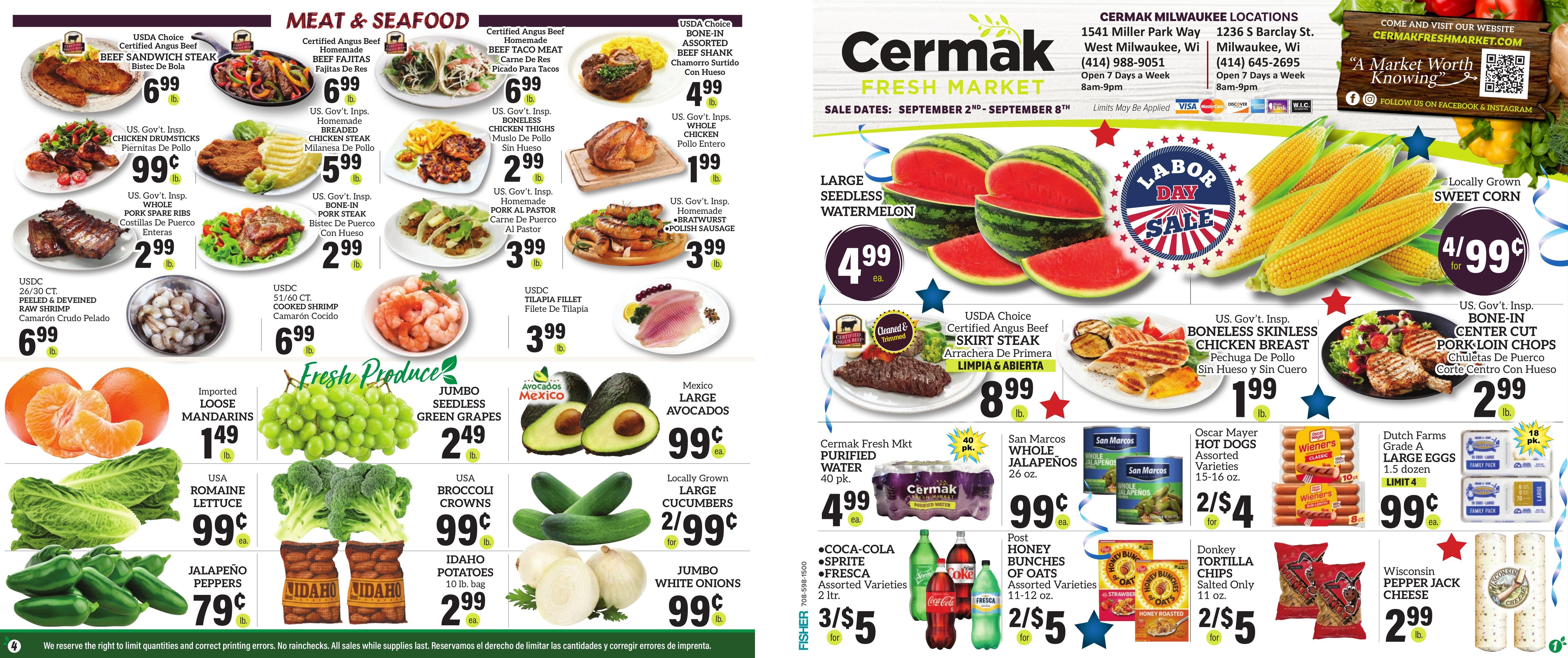 Cermak Fresh Market (Milwaukee Area, WI) Weekly Ad September 2 - 8, 2026