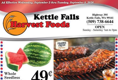Harvest Foods (Ione-Republic Area, WA) Weekly Ad September 2 - 8, 2026