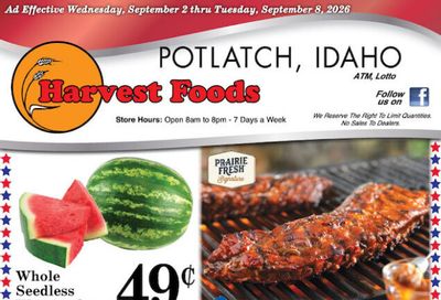 Harvest Foods (Moscow Area, ID) Weekly Ad September 2 - 8, 2026