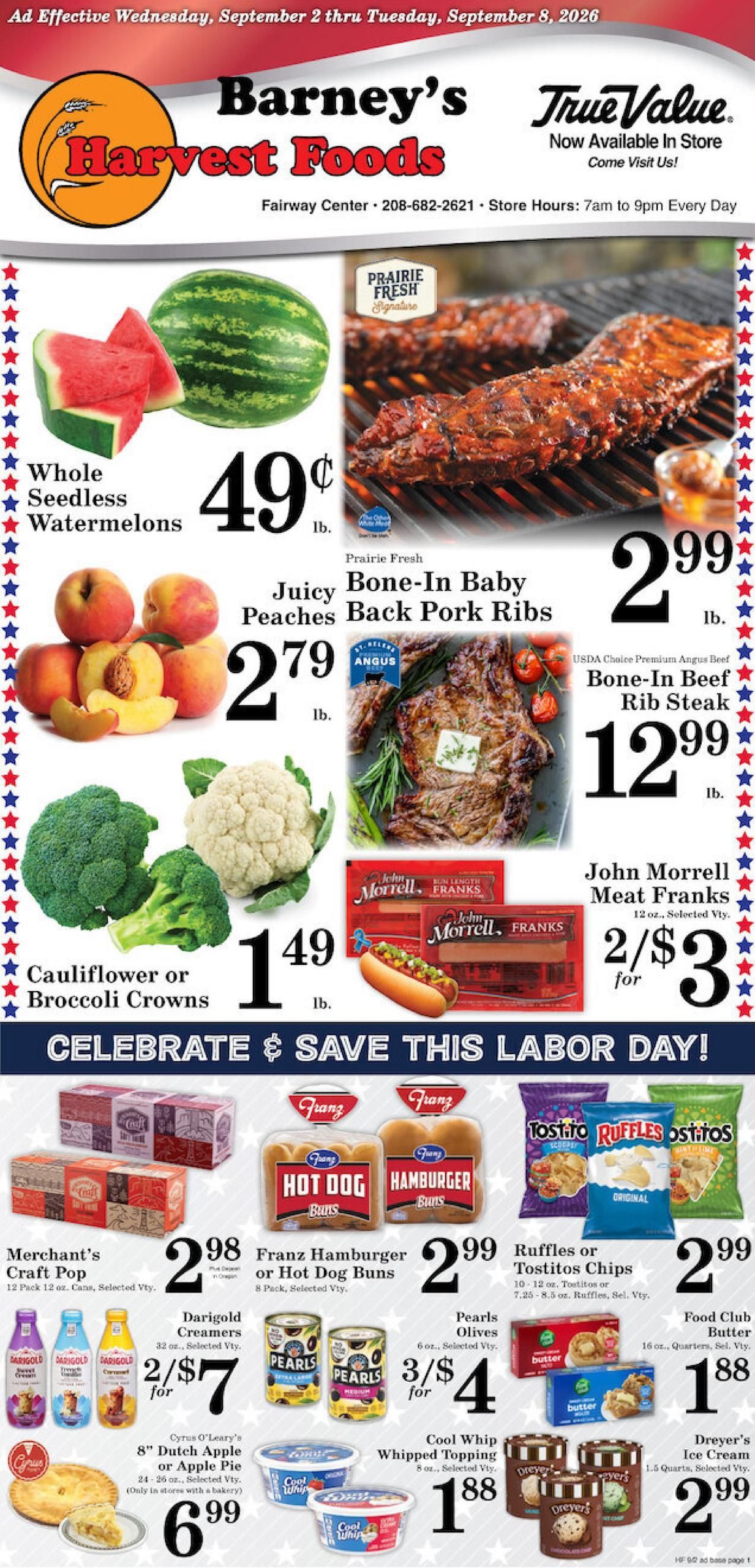Harvest Foods (Pinehurst Area, ID) Weekly Ad September 2 - 8, 2026