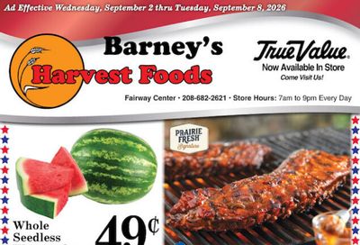 Harvest Foods (Pinehurst Area, ID) Weekly Ad September 2 - 8, 2026