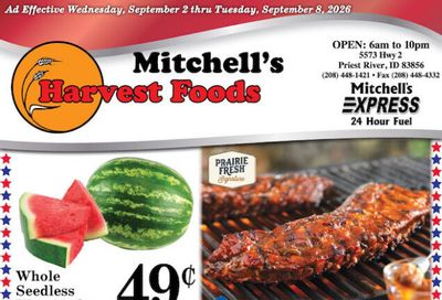 Harvest Foods (Ponderay Area, ID) Weekly Ad September 2 - 8, 2026