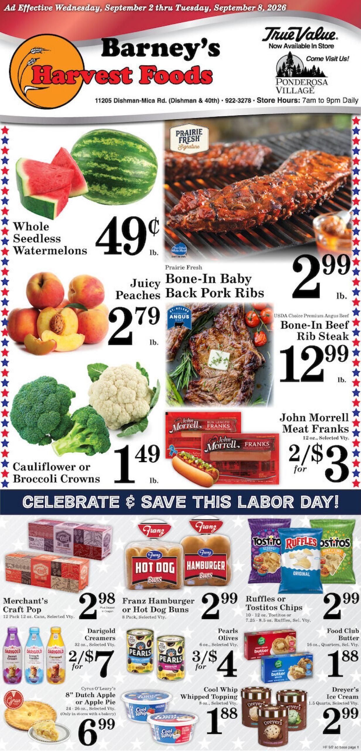 Harvest Foods (Spokane Area, WA) Weekly Ad September 2 - 8, 2026