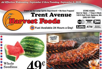 Harvest Foods (Spokane Valley Area, WA) Weekly Ad September 2 - 8, 2026