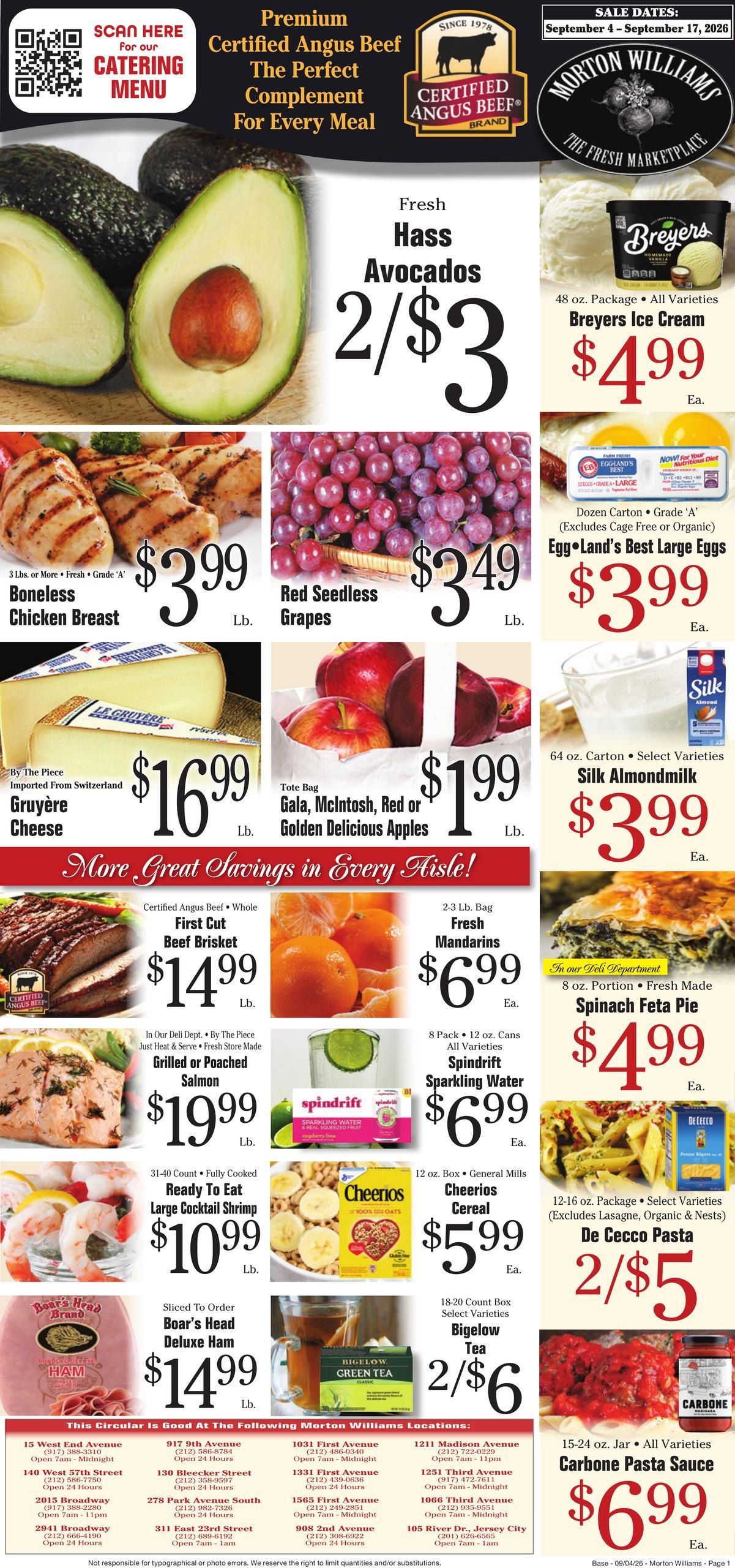 Morton Williams Supermarket (Edgewater Area, NJ) Weekly Ad September 4 - 10, 2026