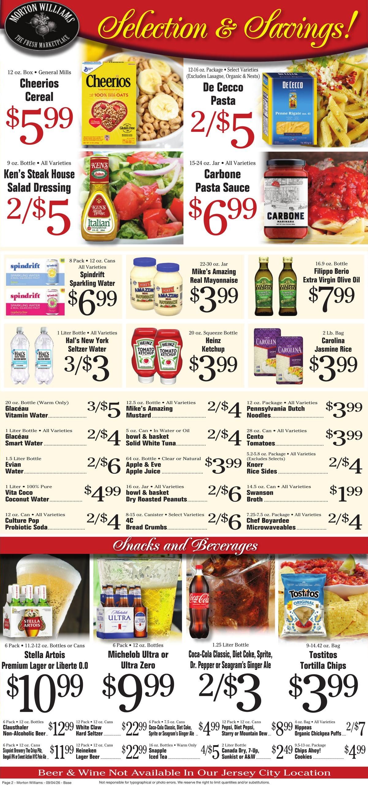 Morton Williams Supermarket (Edgewater Area, NJ) Weekly Ad September 4 - 10, 2026