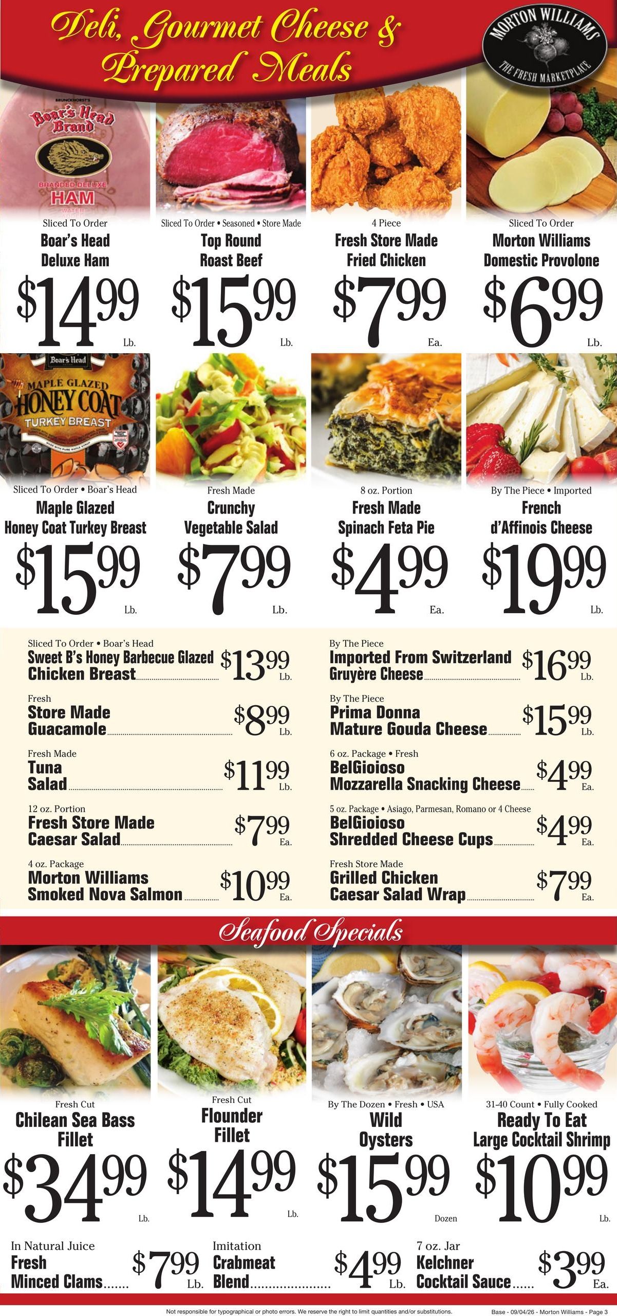 Morton Williams Supermarket (Edgewater Area, NJ) Weekly Ad September 4 - 10, 2026