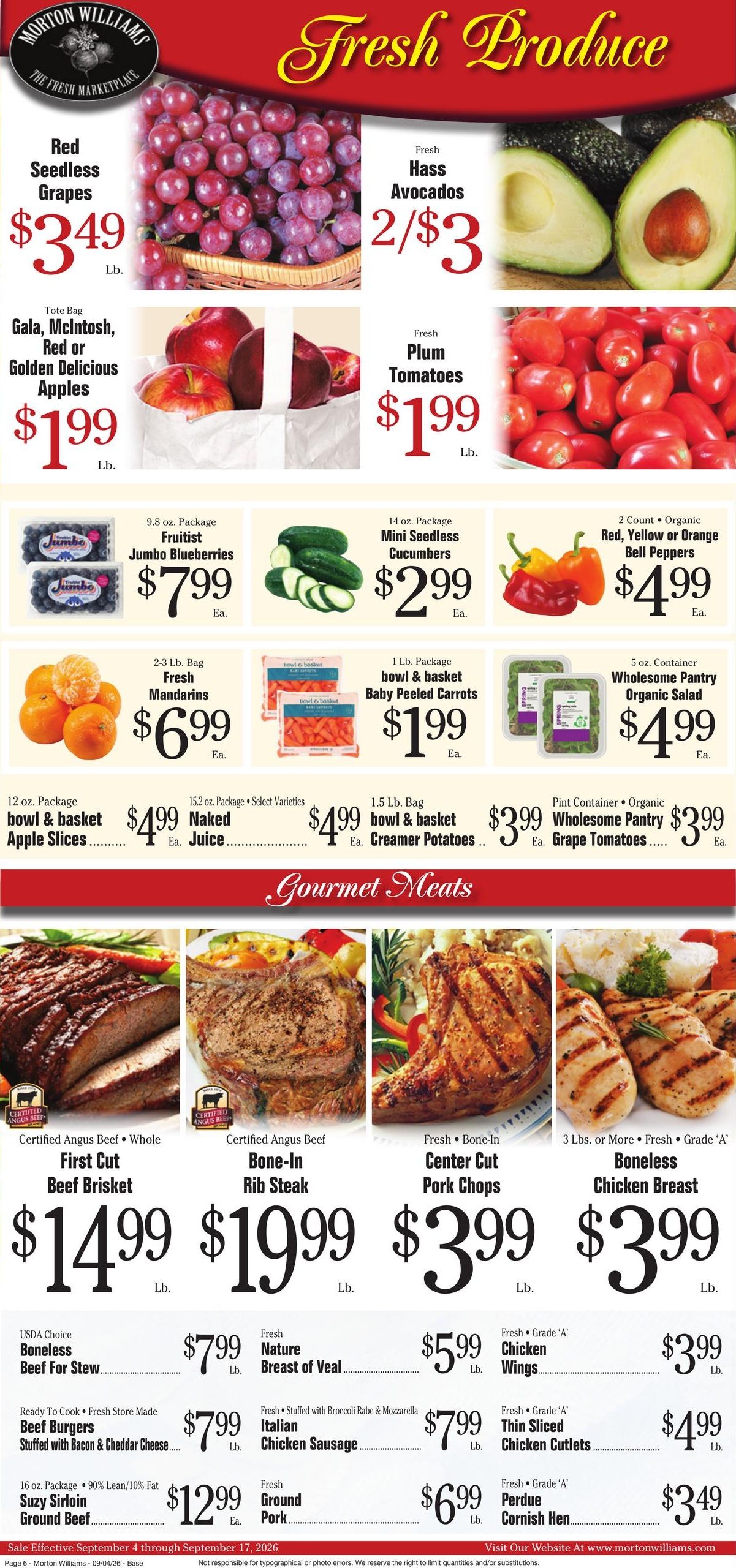Morton Williams Supermarket (Edgewater Area, NJ) Weekly Ad September 4 - 10, 2026