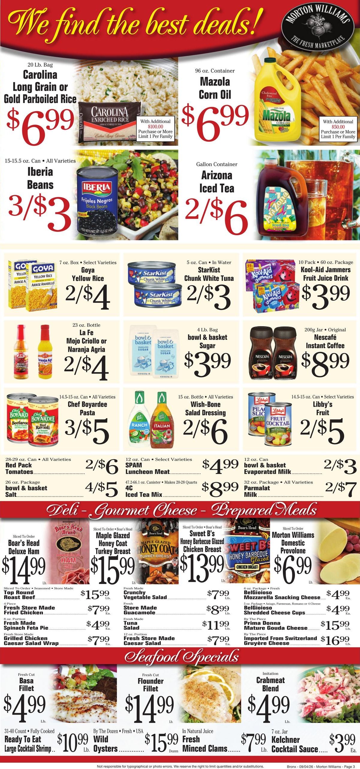 Morton Williams Supermarket (Bronx Area, NY) Weekly Ad September 4 - 10, 2026