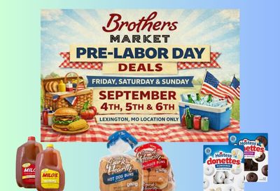 Brothers Market (Lexington, MO) 3 Day Sale Weekly Ad September 4 - 6, 2026
