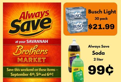 Brothers Market (Savannah, MO) 3 Day Sale Weekly Ad September 4 - 6, 2026