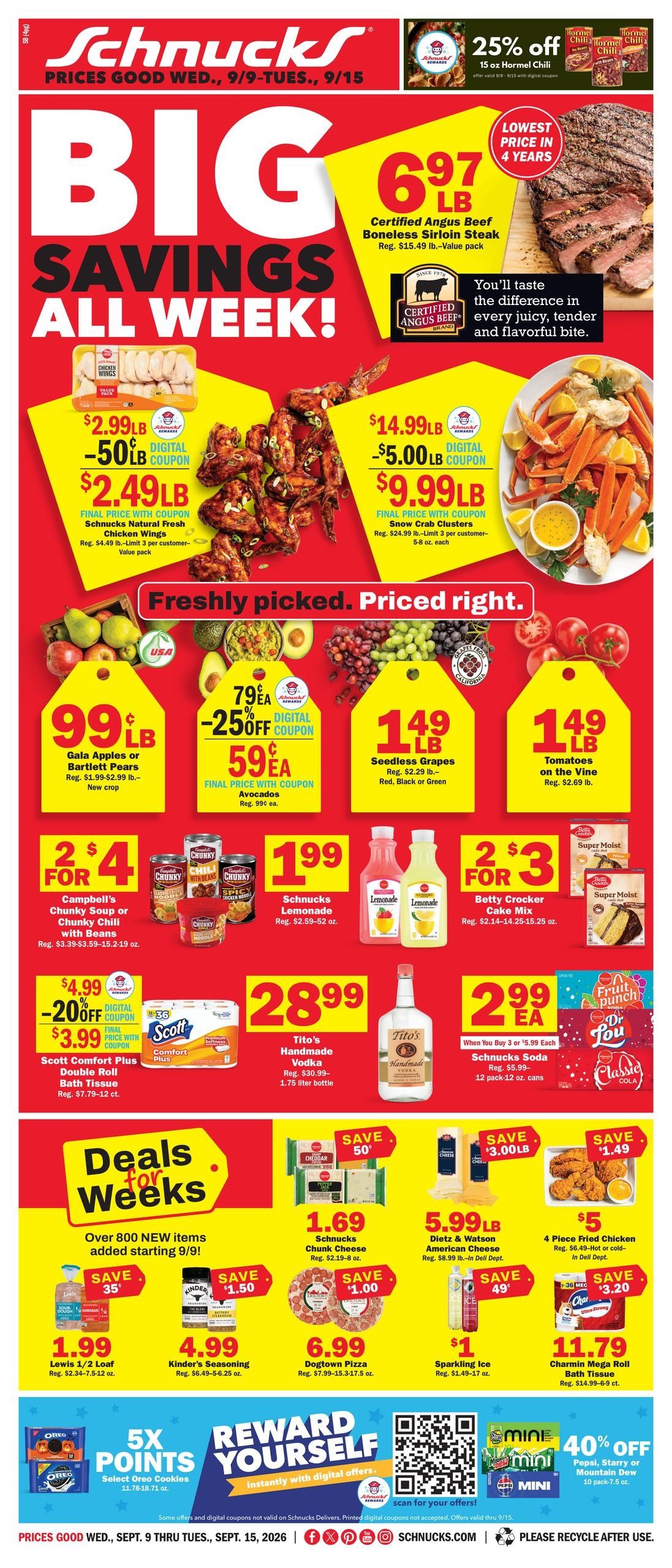Schnucks (Fairbury Area, IL) Weekly Print Weekly Ad September 9 - 15, 2026