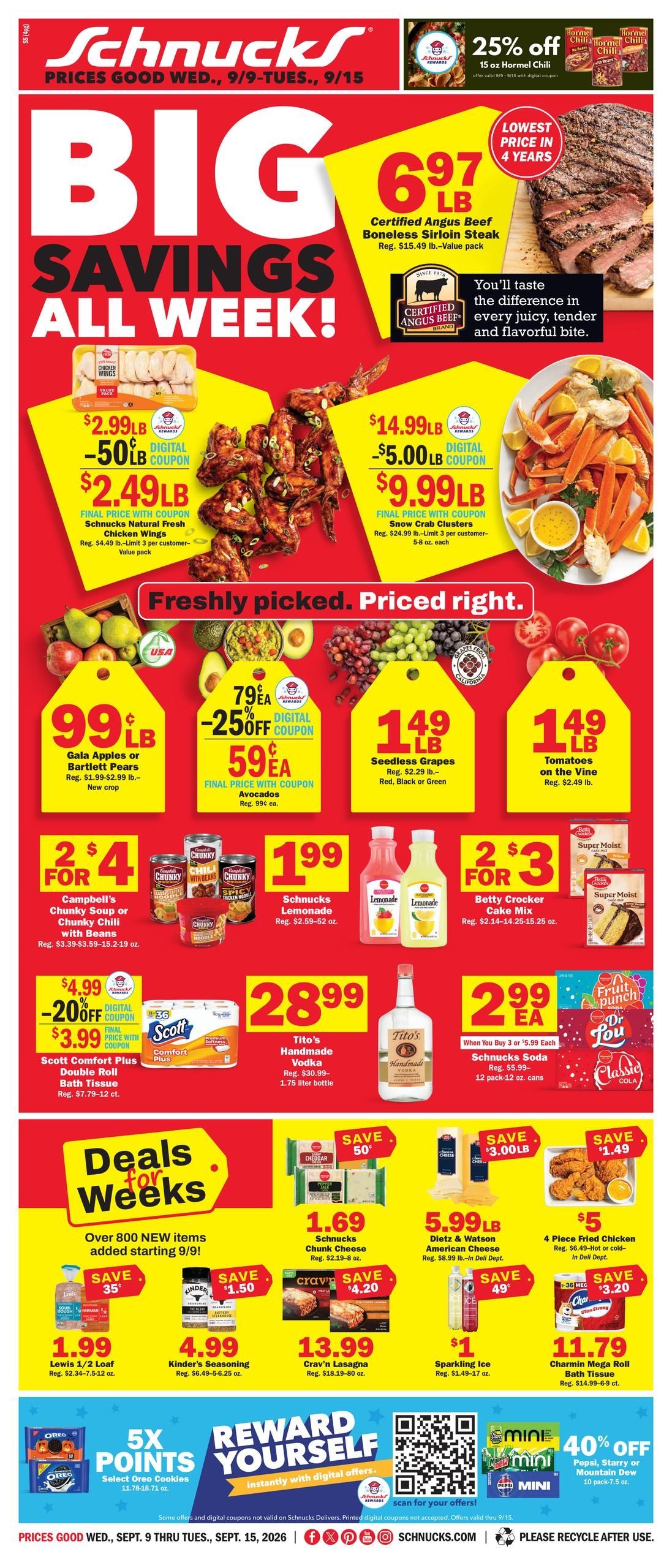 Schnucks (Springfield Area, IL) Weekly Print Weekly Ad September 9 - 15, 2026