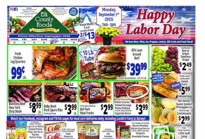 Elk County Foods Weekly Ad September 3 - 9, 2026