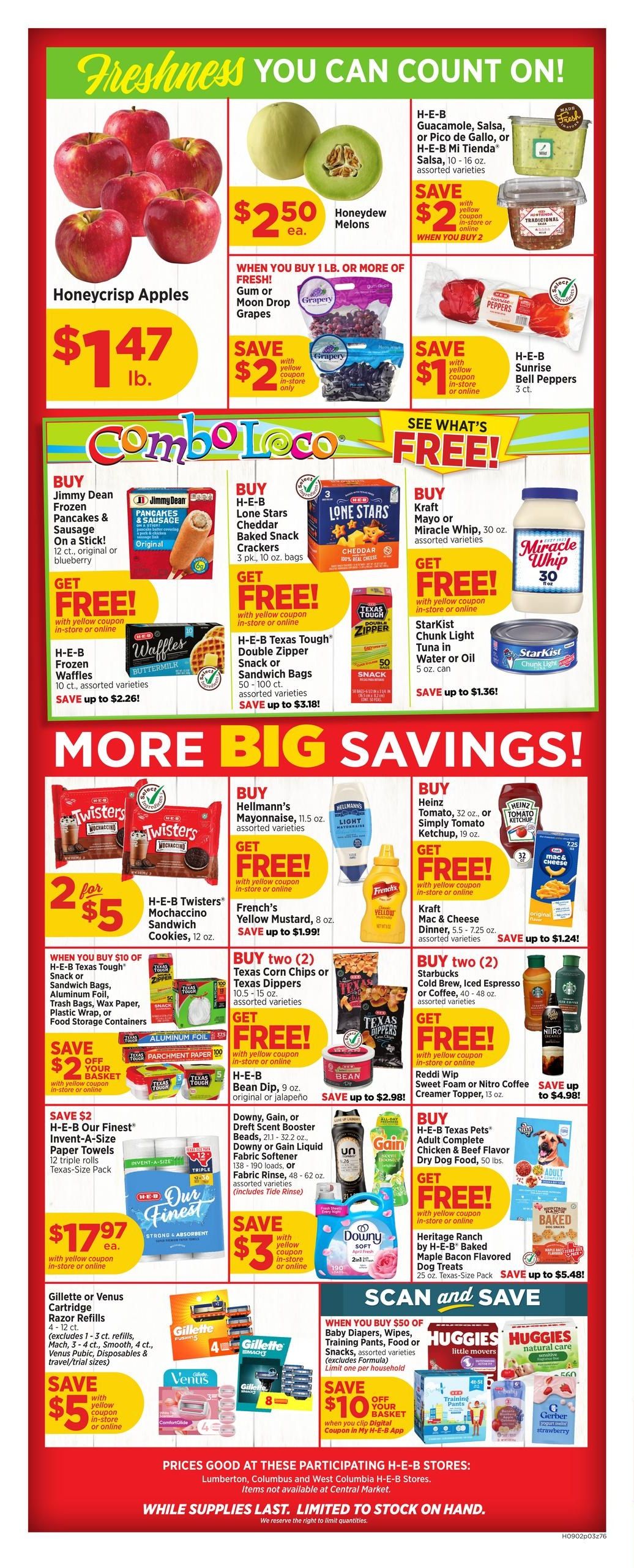 H-E-B (Evadale-Lumberton Area, TX) Weekly Ad September 2 - 8, 2026