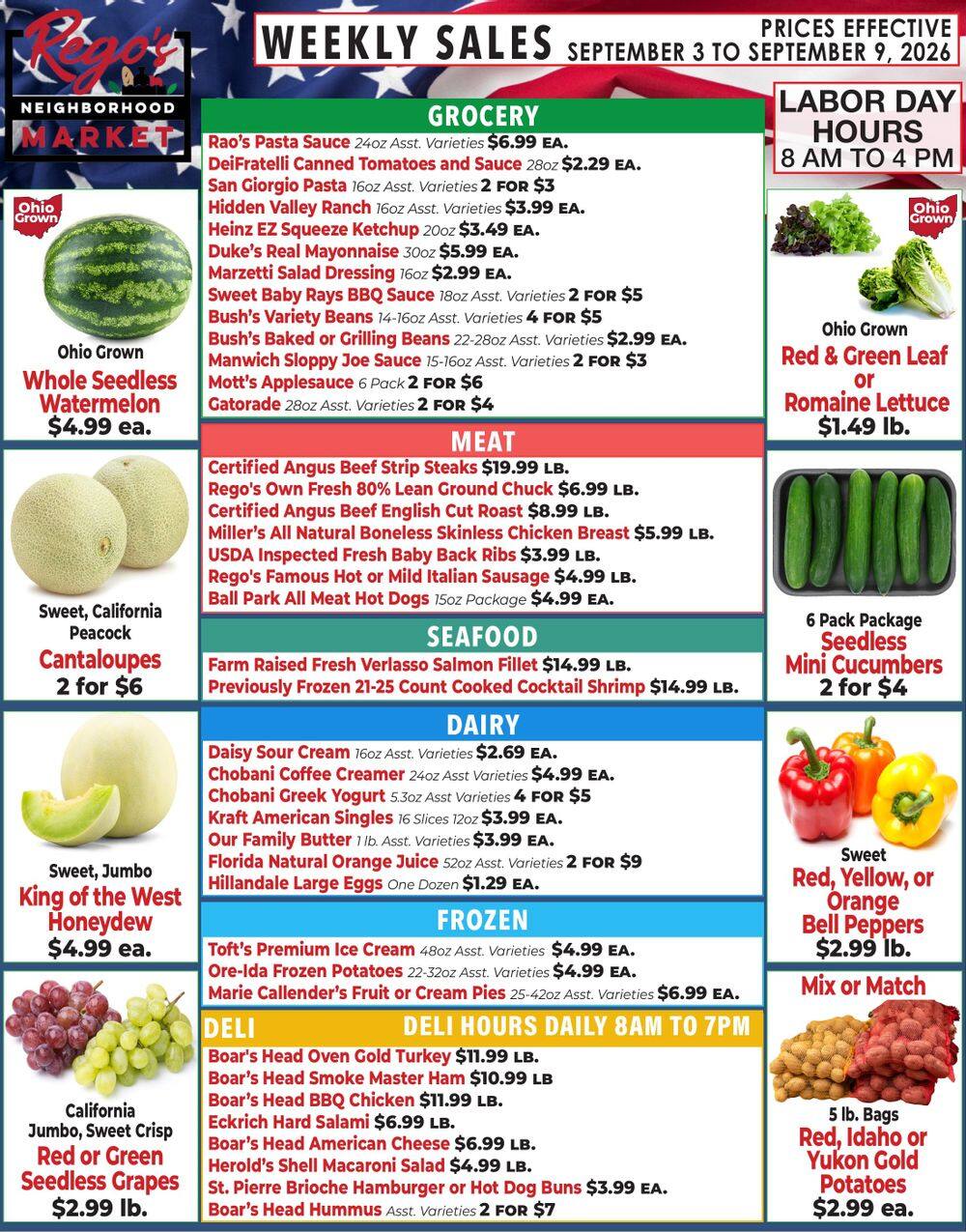Rego's Neighborhood Market Weekly Ad September 3 - 9, 2026