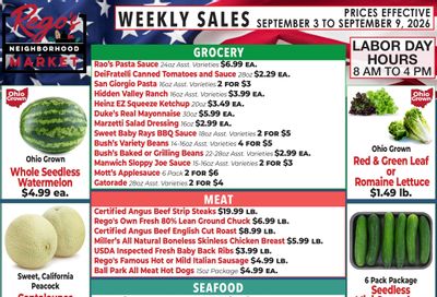 Rego's Neighborhood Market Weekly Ad September 3 - 9, 2026