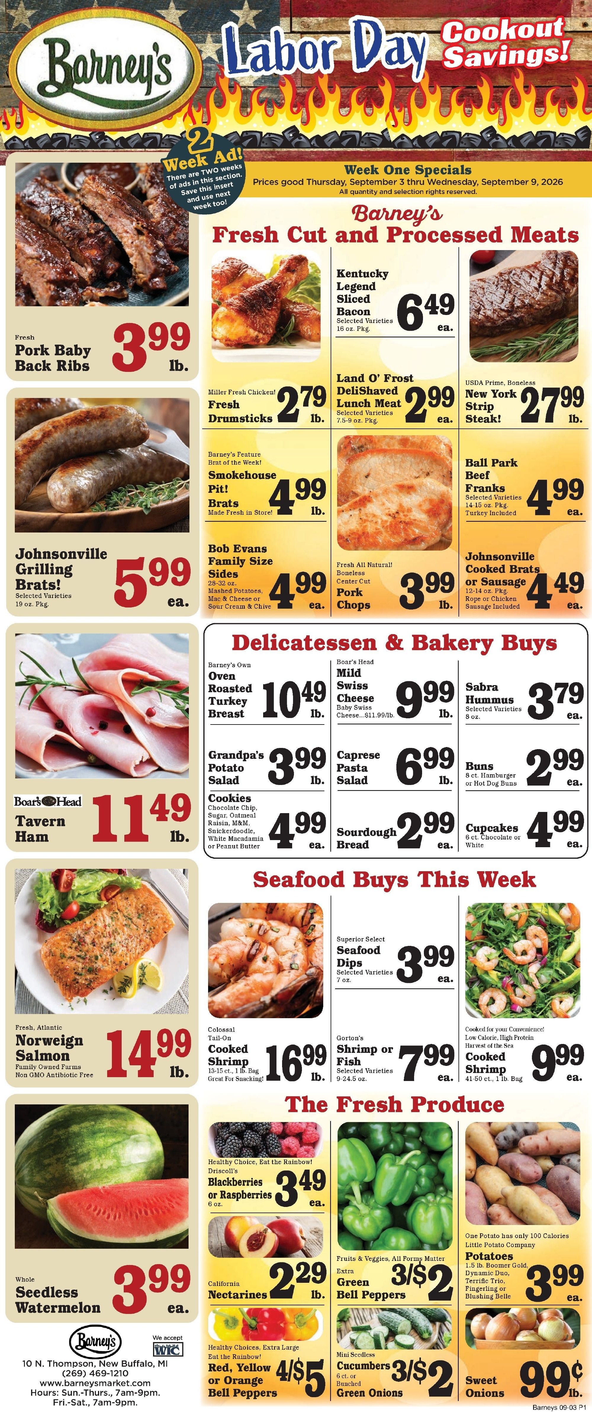 Barney's Market Weekly Ad September 3 - 9, 2026