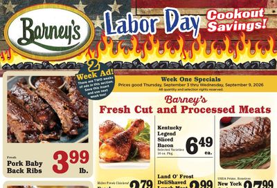 Barney's Market Weekly Ad September 3 - 9, 2026