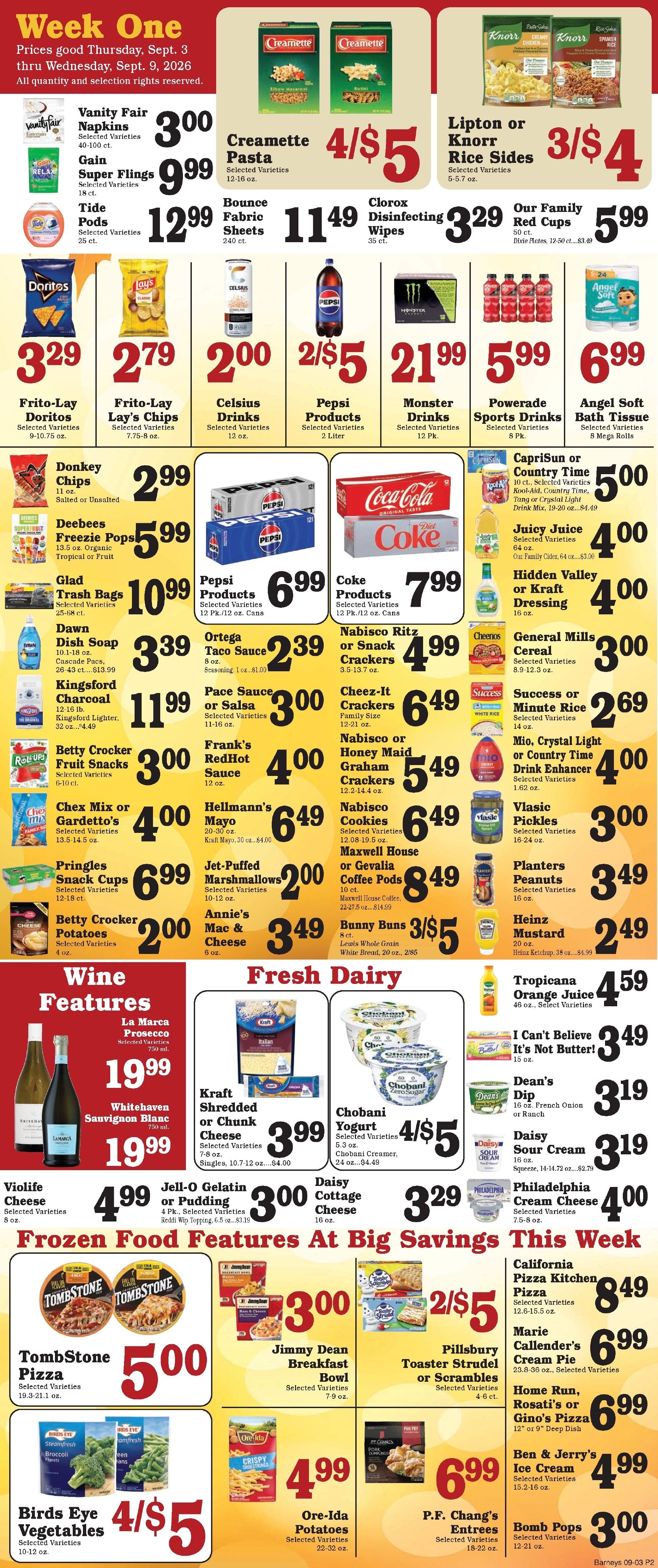 Barney's Market Weekly Ad September 3 - 9, 2026