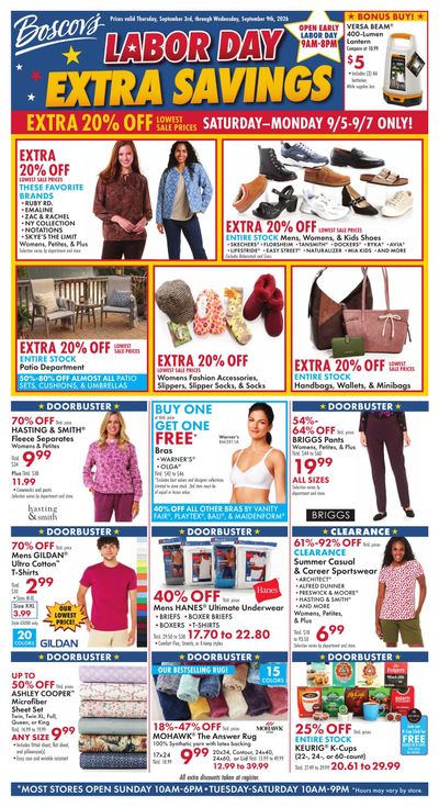 Boscov's Weekly Ad September 3 - 9, 2026