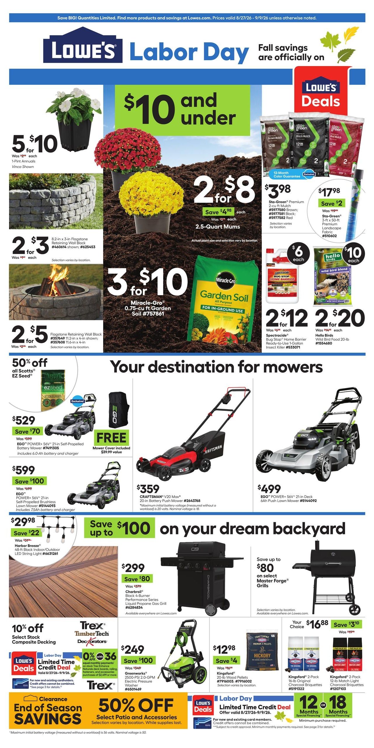 Lowe's (Alhambra Area, CA) Weekly Ad August 27 - September 9, 2026
