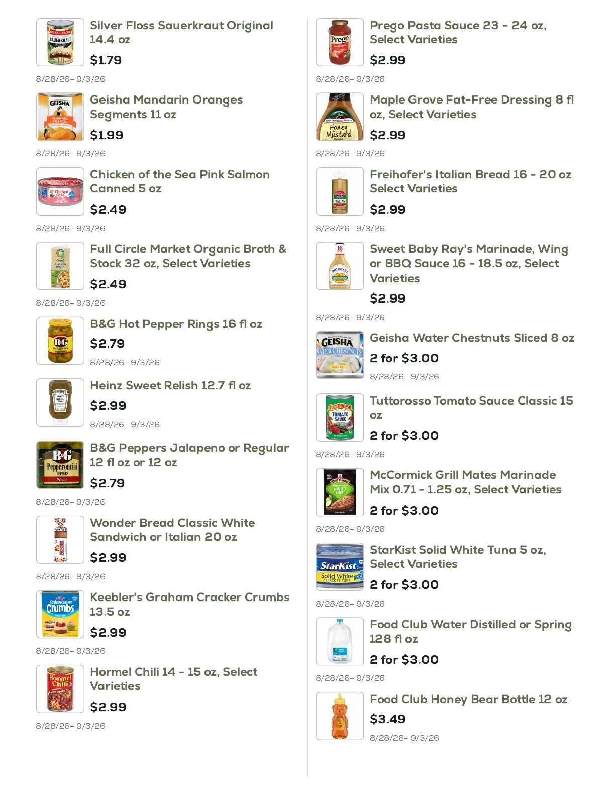 Geissler's Supermarket Weekly Ad August 28 - September 3, 2026
